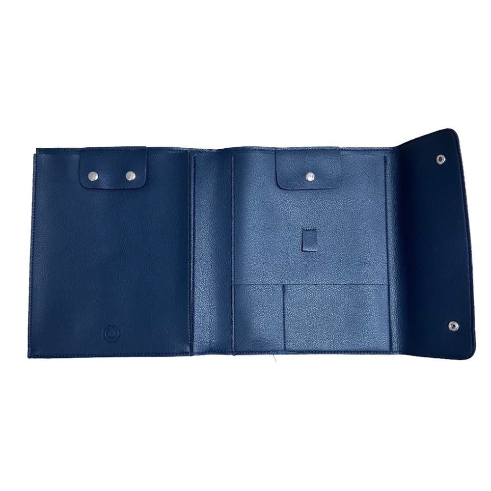 Navy Blue Monat Vegan Leather Folding Organizer Clutch